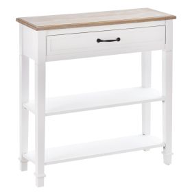 HOMCOM Retro Sofa Console Table White Multifunctional Hallway Entry Large Storage Durable