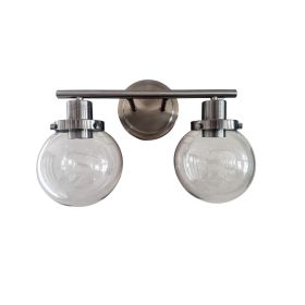 Bathroom Vanity Light Fixtures, 2-Light Black Wall Sconce Lighting Wall Lamp With Clear Glass Shade, (Option: Black and Silver)