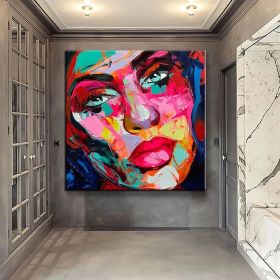 Handmade Face Oil Painting On Canvas Wall Art Decoration Modern Abstract Figure Pictures Home Decor Living Room hallway bedroom luxurious decorat (size: 80x80cm)